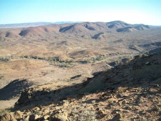 Looking down to camp ...