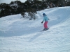 Rachael on short skis