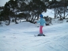 Rachael on short skis