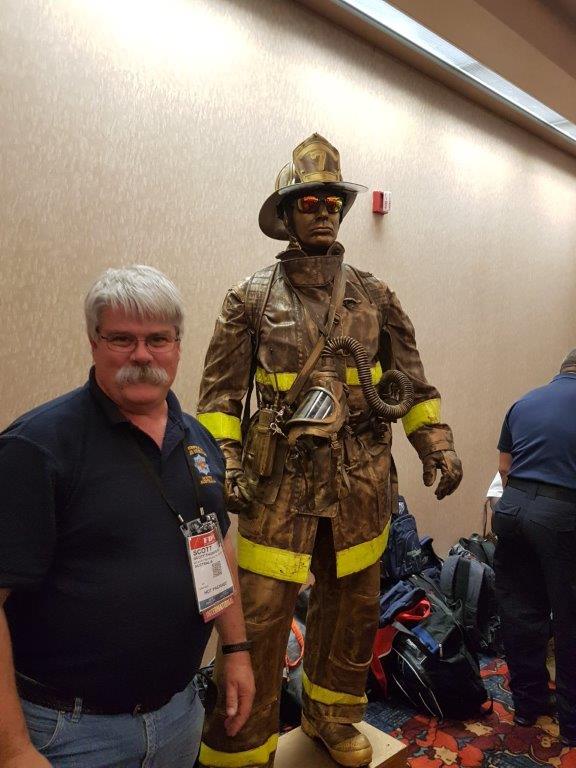 Living Firefighter Statue